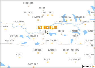 map of Dzięcielin