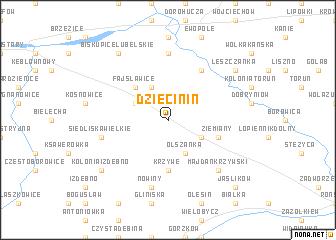 map of Dziecinin