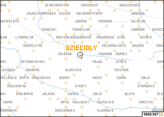 map of Dzięcioły