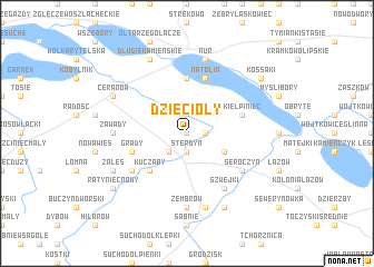 map of Dzięcioły