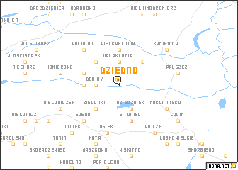 map of Dziedno