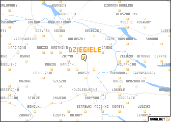 map of Dzięgiele