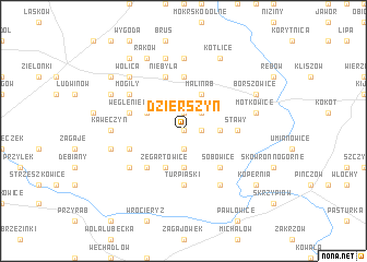 map of Dzierszyn