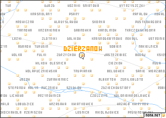 map of Dzierżanów