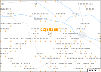 map of Dzierzęga