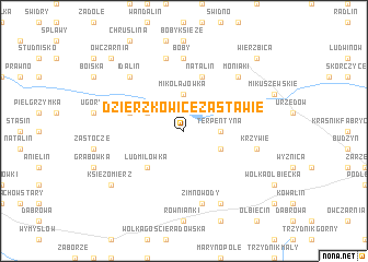 map of Dzierzkowice Zastawie