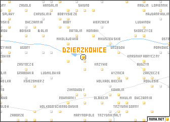 map of Dzierzkowice