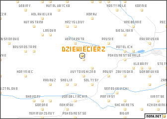 map of Dziewięcierz