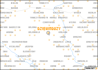 map of Dziewin Duży