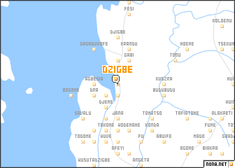 map of Dzigbe