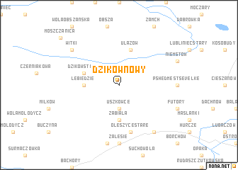 map of Dzików Nowy