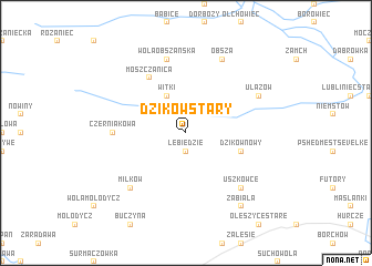 map of Dzików Stary