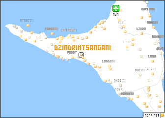 map of Dzindri Mtsangani