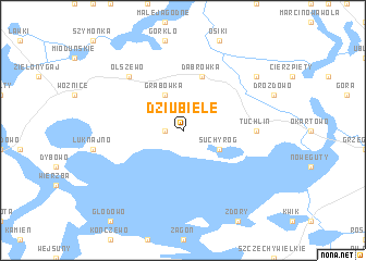 map of Dziubiele