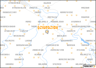 map of Dziurdziów