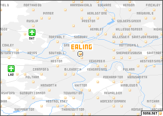 map of Ealing