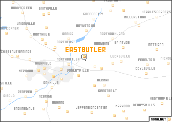 map of East Butler