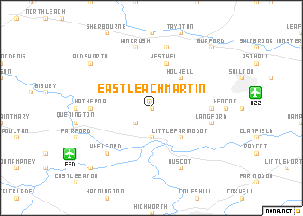 map of Eastleach Martin