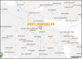 map of East Los Angeles