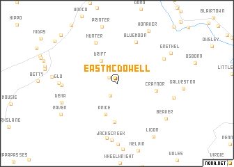 map of East McDowell