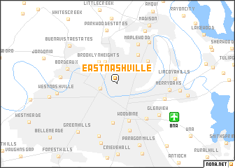 map of East Nashville