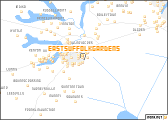map of East Suffolk Gardens