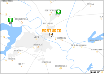 map of East Waco