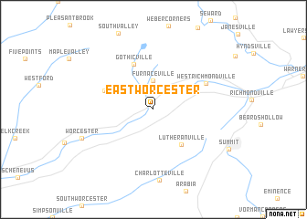 map of East Worcester