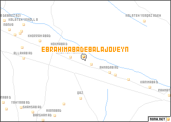 map of Ebrāhīmābād-e Bālā Joveyn