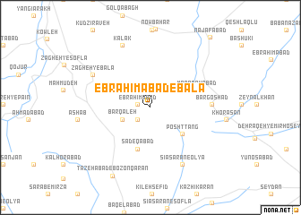 map of Ebrāhīmābād-e Bālā