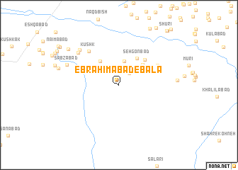 map of Ebrāhīmābād-e Bālā