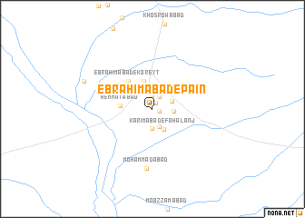 map of Ebrāhīmābād-e Pā\