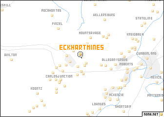 map of Eckhart Mines