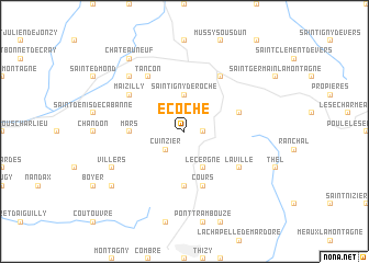 map of Écoche