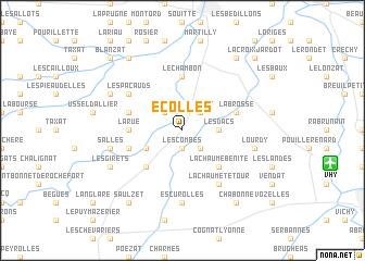 map of Écolles