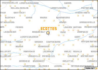 map of Écottes