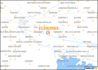 map of Écriennes