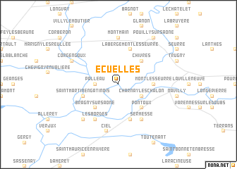 map of Écuelles