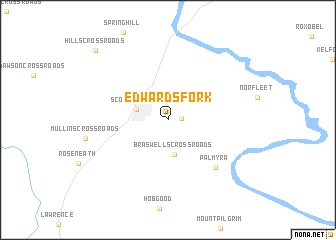 map of Edwards Fork