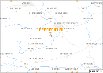 map of Efenechtyd