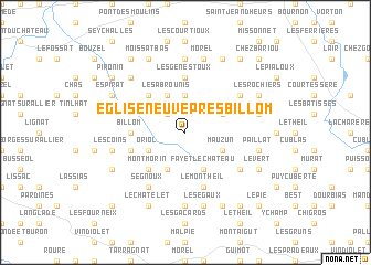 map of Égliseneuve-près-Billom