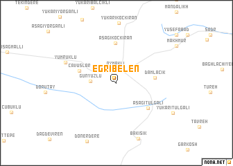 map of Eğribelen