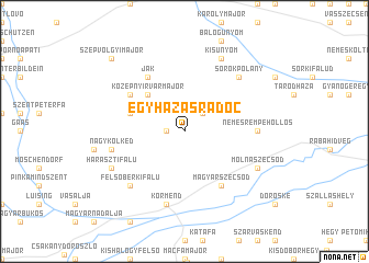 map of Egyházasrádóc