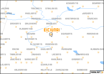 map of Eičiūnai