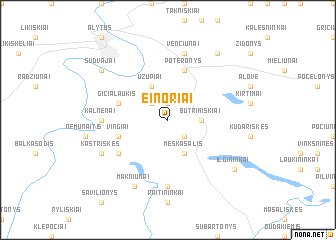 map of Einoriai