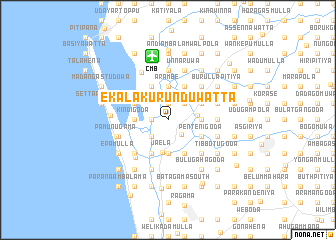 map of Ekalakurunduwatta