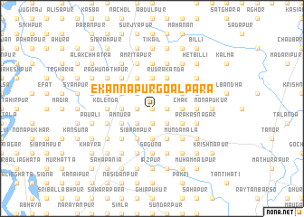 map of Ekānnapur Goālpāra