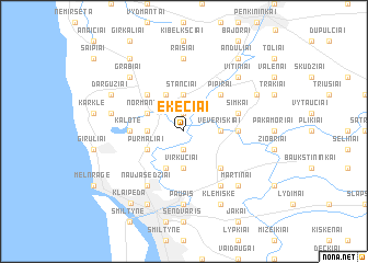 map of Ekečiai