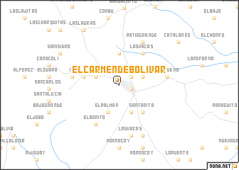 map of El Carmen de Bolívar