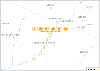 map of El Carmen Hacienda